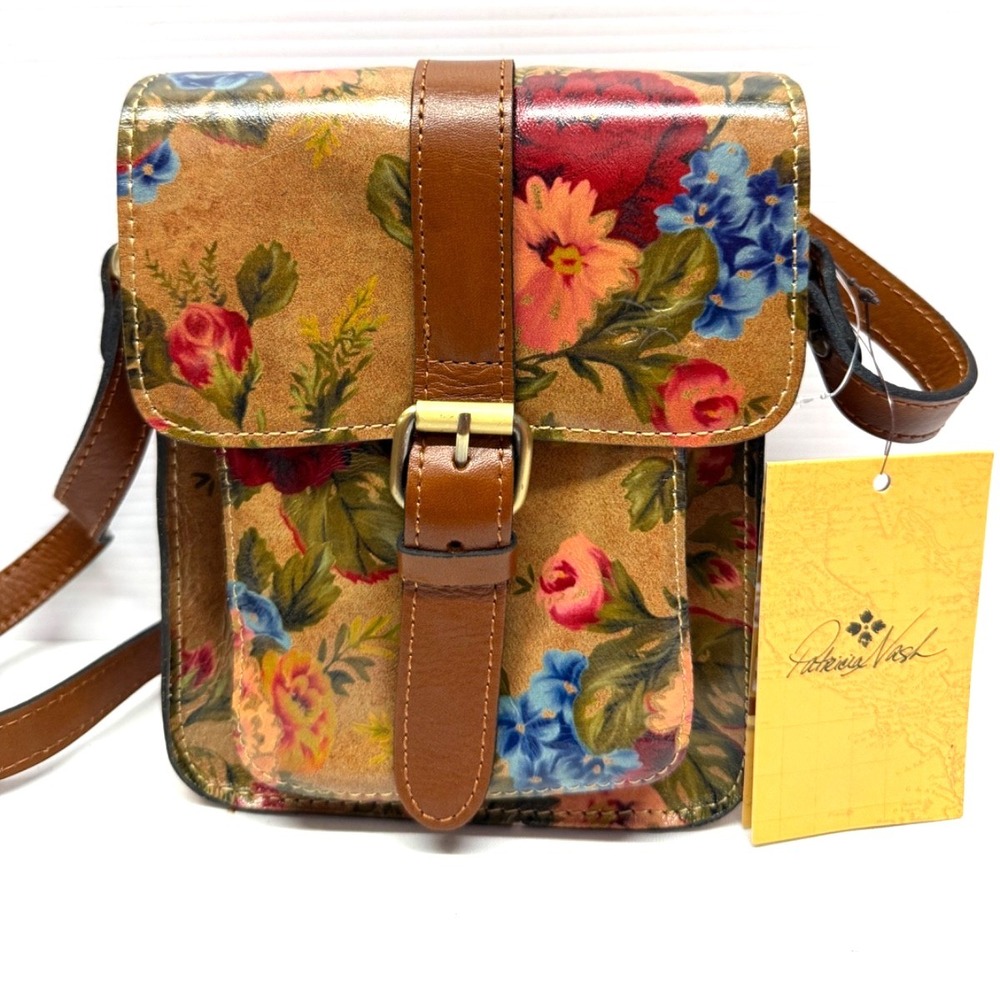 PATRICIA NASH CASCINA Leather Adjustable Crossbody VINTAGE VICTORIAN FLORAL NEW